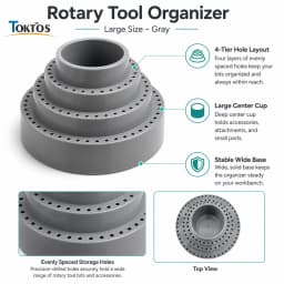 TOKTOS 35/116 Hole Rotary Tool Storage Box 360° Grinding Head Burr Drill Bit Polishing Accessory Organizer for Jewelry Tools