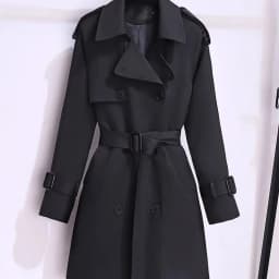 Women's Windbreaker 2026 Spring Autumn New Slim Double-breasted Temperament Coat With Belt Female Mid Length Casual Trench Coat