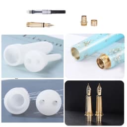 Transparent Pen Silicone Mould Set DIY Fountain Pen Mold Epoxy Resin Molds for Jewelry Casting Transparent Pen Holder Making