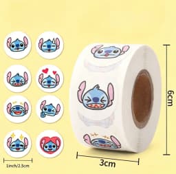 500pcs Stitch Roll Stickers Waterproof Diy Decals For Laptop Phone Ipad Notebook Luggage Thermos Water Bottle Skateboard Decor