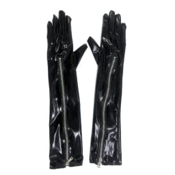 50cm Over elbow zipper patent leather gloves Stage Cosplay pole dancing performance gloves Halloween accessories adult gloves