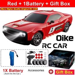 Oike 4WD Drift Racing RC Car with LED Light High Speed 2.4G Radio Remote Control 4x4 Race Sports Cars for Kids Toy Gift