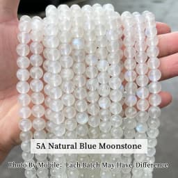 Natural Blue Flash Moonstone Beads High Quality Round Loose Spacer Gemstone For Jewelry Making Diy Bracelet Necklace Accessories
