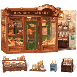 Original CUTEBEE 22cm Book Nook Kit DIY Miniature House Coffee Shop Dollhouse Book Nook Kit 3D Wooden Puzzles for Adults Corner Coffee Shop Booknook Tiny House Bookshelf Decor 3D Wooden Puzzle for Adults DIY Hbby Craft Gift book fans gift christmas decort