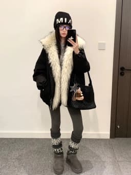Korean Winter Removable Large Fur Collar Fashion Down Cotton Jacket Women's Long Sleeves Short Loose Thickened Pie Overcome Coat