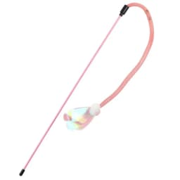 Cat Toy Butterfly Cats Stick Elastic Net Cat Toys Interactive Bite Resistant Wool Ball Toys for Cats Tease Kitten Toy with Bell