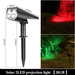 KDULIT 2/9LED Solar Spotlights 150° Adjustable Garden Courtyard Lawn Lights Outdoor Waterproof Decoration Landscape Street Lamp