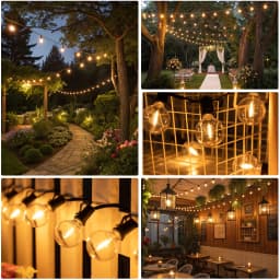 Plastics G40 Outdoor Light Output 24V String Light Waterproof Shatterproof Garland Lights Camping Garden Party Decoration Lights