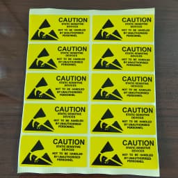 100pcs CAUTION STATIC SENSITIVE DEVICES Electronics Products Safety Warning Label Static-free Workstation Reminder Sticker
