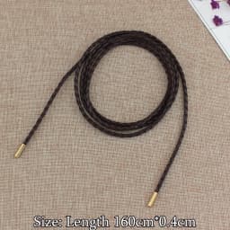 New Round Leather Rope Long Waist Belt Thin Slim Dresses String Waistband Knotted Waist Rope Skirt Decorative Coat Sweater Strap