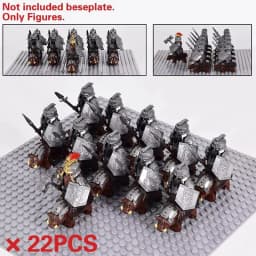 Mini Middle Ages Lord Rings Medieval Dwarf Wild Boar Goat Chariot Army Figures Building Blocks Bricks Kids Toys Christmas Gift