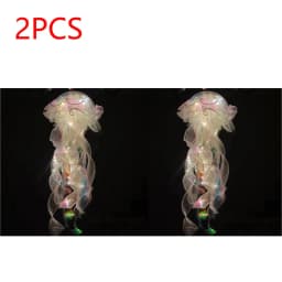 Jellyfish Atmosphere Night Light Button Battery Hanging Ceiling Lantern with Ribbon&Bead LED Bulbs for Room Decoration