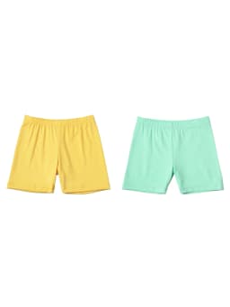 2Pcs Summer Solid Color Kids Leggings Girls Safety Shorts Leggings Girls' Beach Shorts Are Suitable for Children Aged 2-12 Years