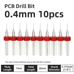 TOOLEYE 10pcs 0.1-1.0mm PCB Drill Bit Micro Carbide Drill Bit Printed Circuit Board Wood Modeling Mini CNC Metal Drill Bit Set