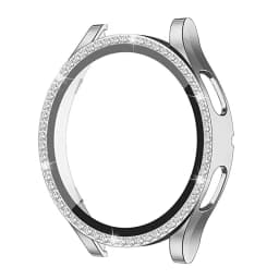 Glass+Case for Samsung Galaxy watch 4 44mm 40mm Accessories Bling Diamond PC bumper Shell +Screen protector Galaxy watch4 cover