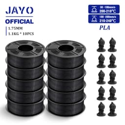 JAYO PLA Filament 1.75MM 10Rolls/set PLA 3D Printer Filament Multicolor For FDM 3D Printers Neatly Wound 3D Printing Materials