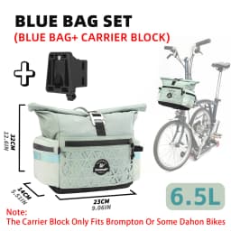 Rhinowalk Bicycle Handlebar Bag 6.5L Quick Release Bike Front Bag Comes With Rain Cover For Brompton Folding Bike Urban Cycling