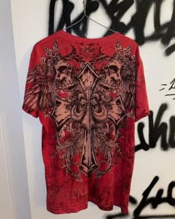 Black Mens Gothic Dark Style Sweatshirt Loose Unique Wing Print Design on Front Chest Trendy Casual Streetwear Edgy Personality