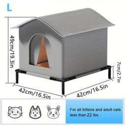 Stray Cat Houses with Mat Waterproof Summer Cool Shelter Foldable Pet Cave Nest Sleeping Beds for Outdoor Cats Small Dog Puppies