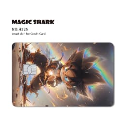 Magic Shark Anime Goku Vegeta Trunks Laser Holographic Shinny Skin Cover Sticker Film for Debit Credit Card