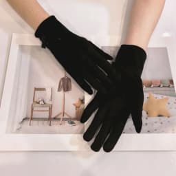 Fahion Suede Leather Bow Thicken Touch Screen Driving Warm Gloves For Sports Winter Outdoor Plus Velvet Cold Protection Women's