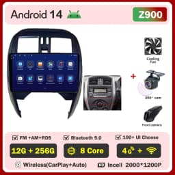 Android 16 Car Radio Player 9Inch For NISSAN Micra K13 March K13 2013-2017 Carplay Autoradio Auto Screen No 2din DVD 4G WIFI