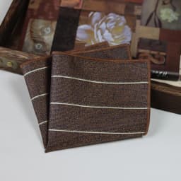 24cm Elegant Brown Pocket Square Mens Polyester Block Paisley Soft Handkerchief Wedding Party Suit Accessories Cravat Neckwear