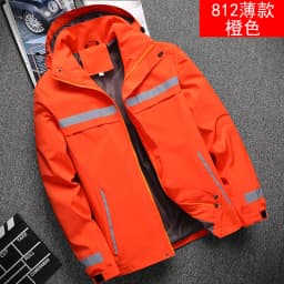 Thickened Fleece Lined Cotton Jacket for Men Workwear Safety Coat Winter Cold Resistant Reflective Printed Logo Casual Loose Fit