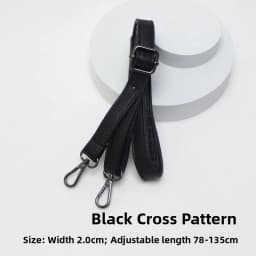 New Yu Black Leather Bag Strap Single Shoulder Crossbody Bag Long Strap School Bag Backpack Accessories Women's Bag Belt