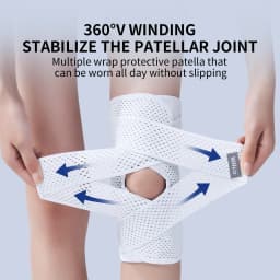 Adjustable Knee Brace Support, Breathable Mesh Knee Sleeve with Spring Stabilizers Open‑Patella Knee Protector for Men Women Dai
