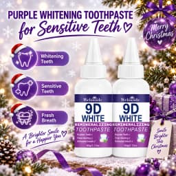 2PCS Whitening Toothpaste for Deep Cleaning & Brighter Smile, Purple Remineralizing Hydroxyapatite Toothpaste, European Formula with Minty Fresh Breath, Gentle on Gums, Travel-Size 60g*2, Ideal Oral Hygiene Gift for Women & Men, Local Warehouses