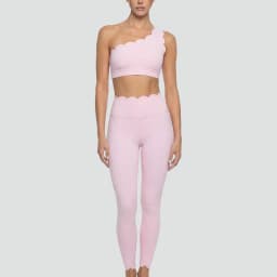 Set Women 2 Pieces Elegant Ballet Pink One-shoulder Lace Beauty Back Sexy Women's Sports Clothing Sets Fitness Yoga Clothing