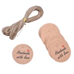 100pcs Vintage Round Paper Gift Tags Blank Thank You And Handmade Labels On The Back For Small Business Packaging With Twine