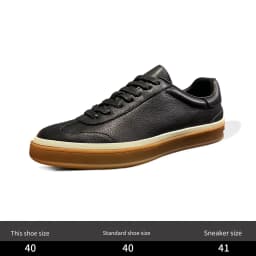 YETTIES Unisex Spring Soft Cowhide Leather Platform Sneakers Breathable Comfort Height-Increasing Durable Non-Slip Casual Shoes