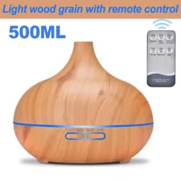 500ML Aromatherapy Machine Wood Grain Humidifier with 7-Color LED Heavy Fog Quiet Bedroom Office Hotel Essential Oil Humidifier