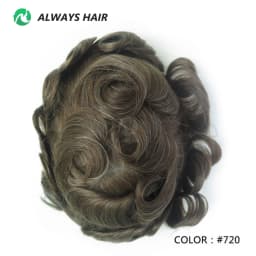Invisible Hairline Hair System Unit for Men 0.03-0.04mm Super Thin Base Toupee Indian Human Hair Mens' Topper Wig