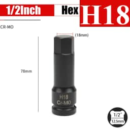 1/2inch Impact Hex Socket Electric Drill Socket Adapter Air Impact Wrench Hex Head Socket H4~H22 Screw Tap Socket Adapter