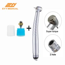 EYY Dental Dentistry High Speed Handpiece LED High Rotation Turbine Push Button 2/4 Hole Standard Torque Head Triple Water Spray