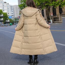 New Female Down Cotton Coat Loose Hooded Parka Overcoat Long Winter Jacket Women Clothes Warm Padded Jackets Oversized Outerwear