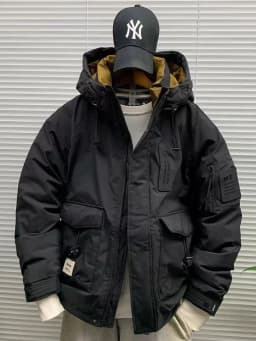 New 2025 Men's Parka down Jacket Thickened Warm Casual Loose Fit White Duck Feather Workwear Style Windproof Youth Fashion