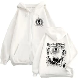 Anime Death Note Ryuk Yagami Light L·Lawliet Zipper Hoodies Men Women Clothing Fashion Casual Zip Up Hooded Sweatshirts Jackets