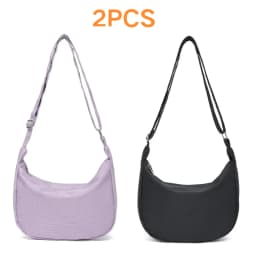 Miss Lulu 2-Piece Set-Large Capacity & Adjustable Shoulder belt-WOMEN'S Crescent Crossbody bag Casual
