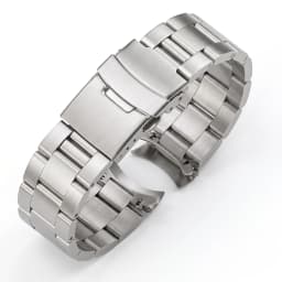 Brushed Curved End Watch Band Compatible with SKX007 SKX009 20mm 22mm Silver Black Stainless Steel Metal Bracelet Strap