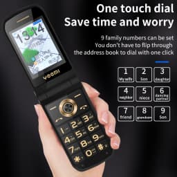 YEEMI K21+ LTE 4G Flip Mobile Phone 2.4'' Screen 1100mAh Large Button Loud Voice For Elderly Cellphone MP3 MP4 SOS LED Light