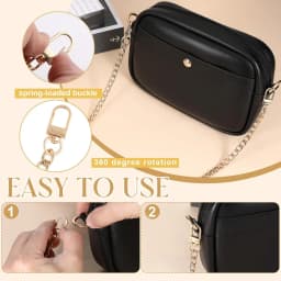 2Pcs Bag Extender Chain Gold Purse Chain Short Purse Strap Flat Handbag Replacement Extender Strap Short Bag Chains