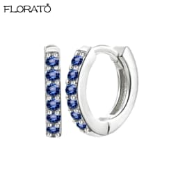 925 Silver Needle Crystal 9mm Small Hoop Earrings for Women Minimal Huggie Earrings Colorful Zircon Piercing Earrings Jewelry