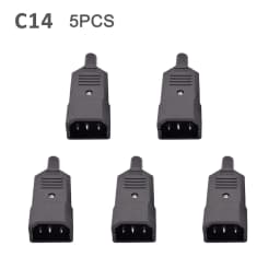 5/10pcs IEC 320 AC Power Connector C13 C14 Rewireable 10A 250V Black Electrical 3 Pin Female Male Straight Cable Plug Socket