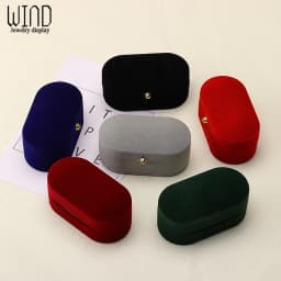 Wedding Ring Packaging Box Ear Studs Holder Velvet Engagement Couple Ring Box Valentine Gift Double Rings Storage Display Case