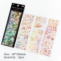 3 pcs/lot INS Laser Bronzing Stickers Adhesive Diy Sticker for Planner Diary Album Scrapbooking Stationery supplies