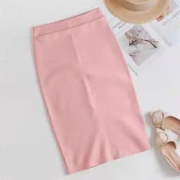 2024 summer new women's stretch slim temperament bag hip skirt ladies Knee-Length Casual Polyester Solid